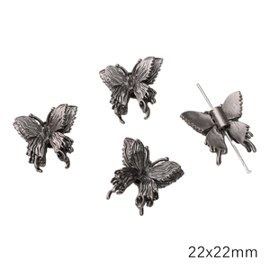 Gothic style silver butterfly spacer bead for DIY handmade jewelry bracelets and phone charms