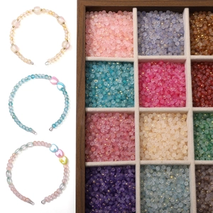 Frosted Gold Sprinkled Glass Beads Round Loose Spacer Beads For DIY Jewelry Making Bracelet Necklace Handmade Accessory Material