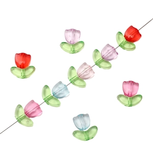 Perline a tulipano in acrilico colorato per gioielli fai da te e accessori fatti a mano