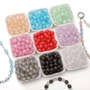 Perles Rondes en Résine Givrée avec Paillettes pour Création de Bijoux DIY Perles de Boule Scintillantes Accessoire