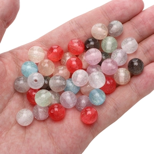Mélange de perles en résine pailletée de 8-10mm avec trous pour bijoux faits main