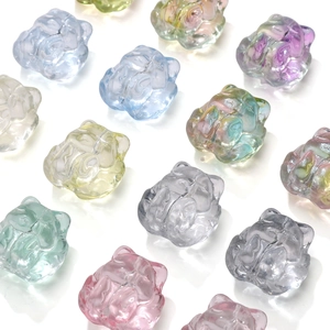 Colorful 18mm glass rose flower beads for DIY jewelry making and craft supplies