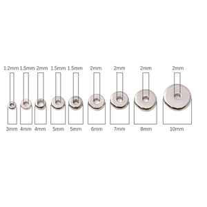 Cuentas espaciadoras de acero inoxidable de 3mm a 10mm para creación de joyas DIY