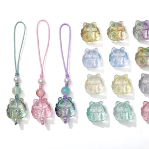 Iridescent Fox Shaped Glass Beads Minimalist Lampwork Animal Beads For DIY Jewelry Making Bracelet Necklace Making Craft Accessories