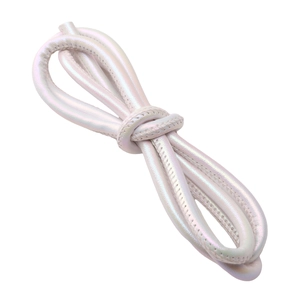 6mm pearlescent white faux leather cord with decorative knot for DIY bags and accessories