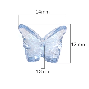 14x12mm light blue glass butterfly bead for handmade DIY jewelry making necklaces