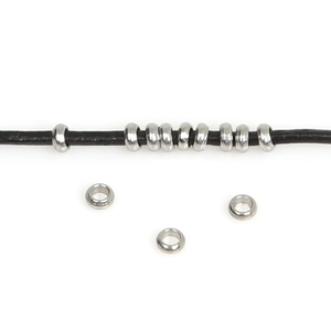 Perles d'espacement rondelles en acier inoxydable poli pour création de bijoux DIY