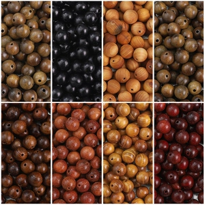 Natural Round Wood Beads 8mm Spacer Beads With Hole For Jewelry Making Handcrafted Oiled Wooden Beads For DIY Bracelet Necklace