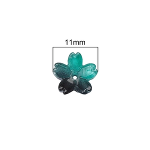 Perles fleurs en verre dégradé vert 11mm pour la création de bijoux DIY à la main