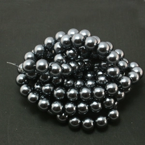 Deep grey metallic luster 8-10mm imitation pearl beads for DIY jewelry making crafts