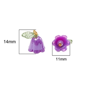 Violette Acryl Maiglöckchen Perlen für DIY Schmuckherstellung, 14mm Höhe Abmessung