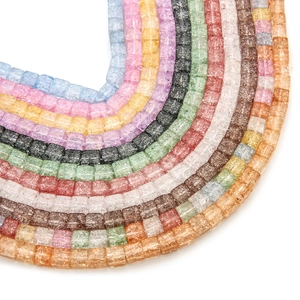 Bunte quadratische Crackle-Glasperlen für DIY-Armbänder und Halsketten Bastelbedarf