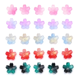 25 perles en verre fleurs de cerisier dégradées pour la création de bijoux DIY