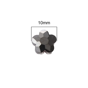 Set di perle di vetro a cinque petali da 10mm con finitura metallica per gioielli fai-da-te
