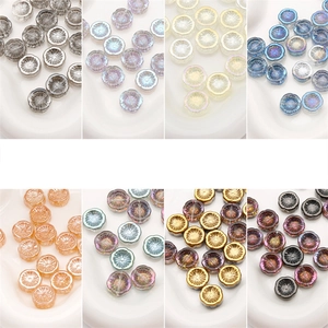 Aurora Iridescent Hawaiian Flower Glass Beads 14mm AB Coating Loose Beads For DIY Bracelet Necklace Jewelry Making Accessory