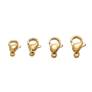 Stainless Steel Gold Plated Lobster Clasps Jewelry Findings Connectors For DIY Necklace Bracelet Handcrafted High Gloss