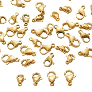 Golden stainless steel lobster clasps for DIY jewelry making and necklace closure