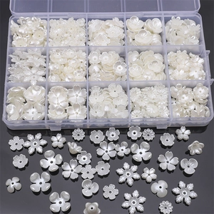 ABS Imitation Artificial Pearl Flower Beads Spacer For DIY Jewelry Making White Floral Petal Charms For Bracelet Necklace Earrings Handmade Accessories