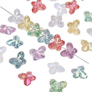 Colorful acrylic butterfly beads with glitter for DIY bracelets and jewelry making