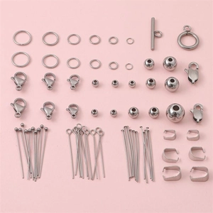 Kit de fabrication bijoux en acier inoxydable avec fermoirs homard et anneaux