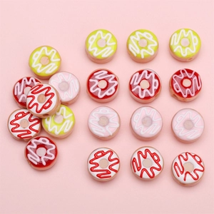 Handbemalte Glasiert Lampwork Glas Donut Perlen Simulation Essen Lose Perlen Für DIY Armband Halskette Schmuck Zubehör