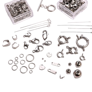 Kit para joyas de acero inoxidable con cierres de langosta, anillas y colgantes