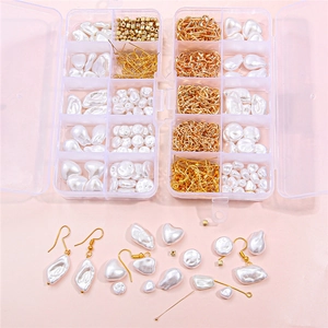 DIY Schmuckherstellungs-Set Mit ABS Barock Imitationsperlen Vergoldet Ohrhaken Ketten Für Handgefertigte Ohrringe Halsketten
