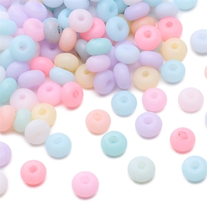 Γυάλινες χάντρες macaron για χειροποίητα κοσμήματα DIY, κολιέ και βραχιόλια