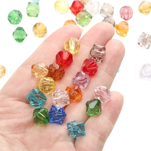 Perles en acrylique facettées colorées pour la création de bijoux et bracelets DIY