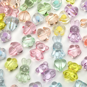 Perles en acrylique colorées en forme d'étoile et d'animal pour bijoux DIY créatifs
