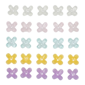 Mezcla de 25 cuentas de flores de resina de colores para joyería DIY en cinco tonos