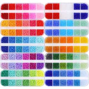 Kit de fabrication de bijoux avec perles de rocaille 3mm en 120 couleurs et boîtes