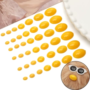 Perle ovali in acrilico giallo a fondo piatto per occhi di bambole e accessori fai da te