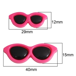 Acrylic round mini sunglasses charms in two sizes for DIY crafts and toy decoration