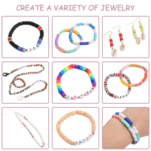Kit de 24 compartimentos de cuentas heishi de arcilla para pulseras y collares DIY