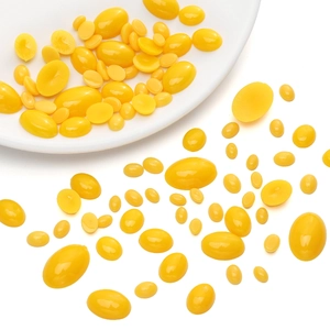Perle ovali in acrilico giallo lucido per la creazione di bambole e accessori fai-da-te