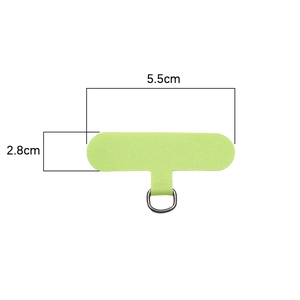 Light green oxford cloth phone tether pad with black D-ring for diy lanyard assembly