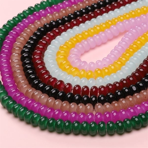 Multi-colored 8x5mm glass abacus beads with cat-eye effect for DIY jewelry making