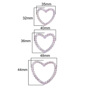 Drie maten paarse AB acryl holle hartkralen voor doe-het-zelf sieraden en telefoonkettingen