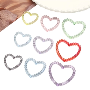 Acryl AB Kleur Hol Hart Losse Kralen Voor DIY Telefoonketting Oorbellen Handgemaakte Sieraden Maken Accessoires Kralen