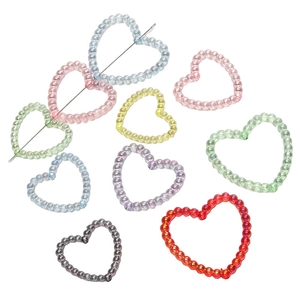 Kleurrijke AB holle hartvormige acryl kralen voor DIY sieraden en telefoonketting maken