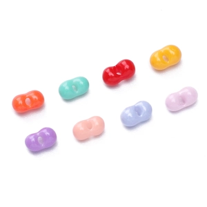 Cuentas de vidrio con forma de cacahuete en varios colores vivos para creación de joyas DIY