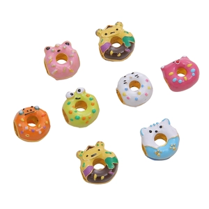 Perles donuts en émail coloré pour bijoux DIY avec des formes d'animaux mignons