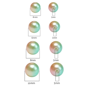 AB color gradient ABS imitation pearls in 4mm to 10mm sizes with 1mm hole for DIY jewelry