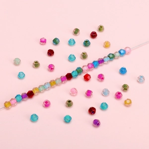 Bicone Faceted Glass Seed Beads For DIY Jewelry Making Colorful Diamond Cut Spacer Loose Beads For Handcrafted Crafts