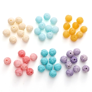 Perles de lotus 3D en résine colorée pour colliers et bracelets faits à la main