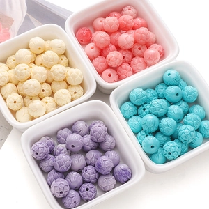 Perles en résine DIY avec texture de fleur de lotus 3D en couleurs pastel pour bijoux