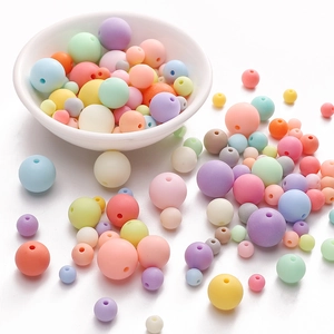 Cuentas redondas de acrílico mate en colores macaron surtidos para joyería DIY y pulseras