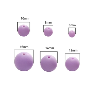Frosted purple acrylic round beads for DIY jewelry in sizes 6mm to 16mm diameter