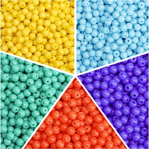 Vibrant 4mm glass seed beads in five colors for DIY jewelry making and craft projects